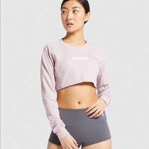 Gymshark baby pink cropped long sleeve! NWT